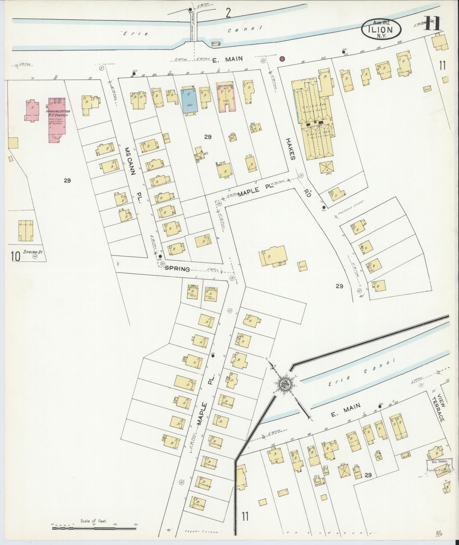 Sanborn Fire Insurance Map from Ilion, Herkimer County, New York (1912), Sheet #0011 - Complete Map Set gallery image, historic Sanborn map, vintage wall art, New York New York