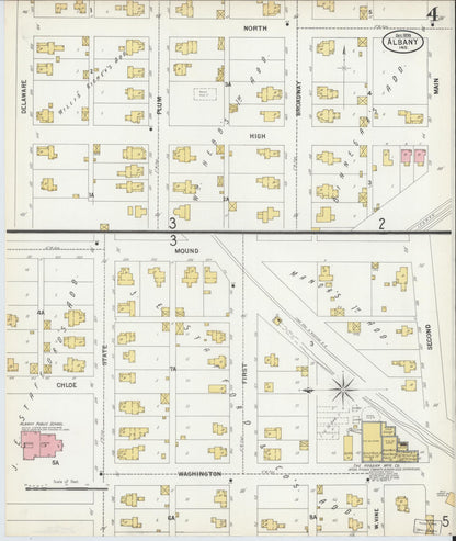 Sanborn Fire Insurance Map from Albany, Delaware County, Indiana (1899), Sheet #0004 - Complete Map Set gallery image, historic Sanborn map, vintage wall art, Albany Delaware