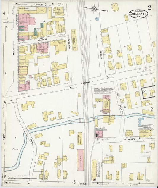 Sanborn Fire Insurance Map from Cobleskill, Schoharie County, New York (1909), Sheet #0002 - Historic Sanborn Fire Insurance Map Print, vintage old map wall art, antique decor, genealogy gift, New York New York map