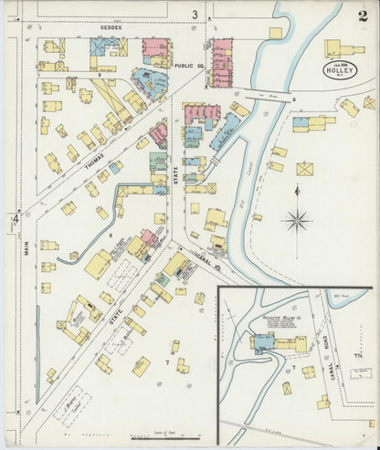 Sanborn Fire Insurance Map from Holley, Orleans County, New York (1898), Sheet #0002 - Complete Map Set gallery image, historic Sanborn map, vintage wall art, New York New York