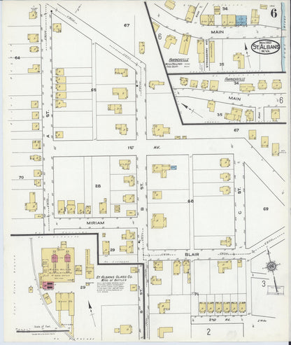 Sanborn Fire Insurance Map from Saint Albans, Kanawha County, West Virginia (1920), Sheet #0006 - Complete Map Set gallery image, historic Sanborn map, vintage wall art, West Virginia West Virginia