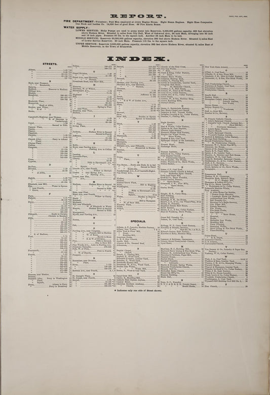 Sanborn Fire Insurance Map from Troy, Rensselaer County, New York (1885), Sheet #0001 - Historic Sanborn Fire Insurance Map Print, vintage old map wall art, antique decor, genealogy gift, New York New York map