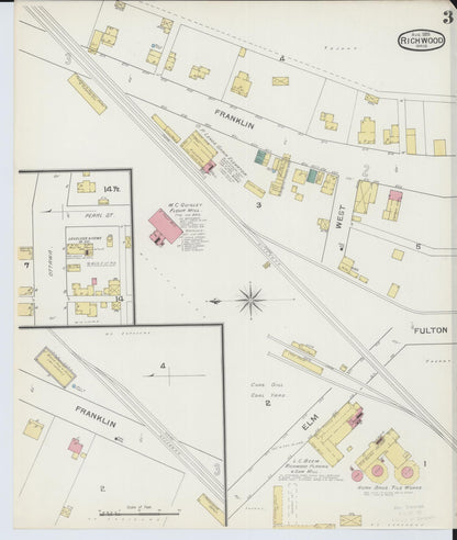 Sanborn Fire Insurance Map from Richwood, Union County, Ohio (1893), Sheet #0003 - Complete Map Set gallery image, historic Sanborn map, vintage wall art, Ohio Ohio