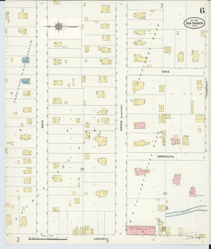 Sanborn Fire Insurance Map from Oak Harbor, Ottawa County, Ohio (1910), Sheet #0006 - Complete Map Set gallery image, historic Sanborn map, vintage wall art, Ohio Ohio
