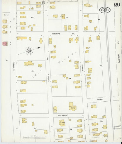 Sanborn Fire Insurance Map from Olean, Cattaraugus County, New York (1904), Sheet #0029 - Complete Map Set gallery image, historic Sanborn map, vintage wall art, New York New York