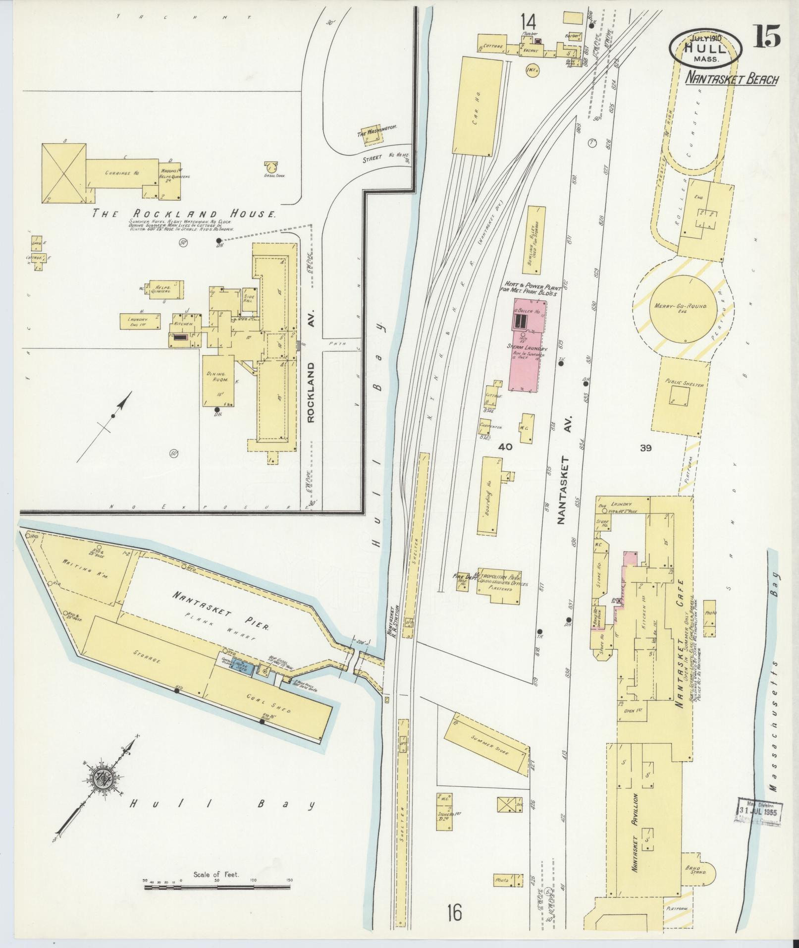 Sanborn Fire Insurance Map from Hull, Plymouth County, Massachusetts (1910), Sheet #0015 - Complete Map Set gallery image, historic Sanborn map, vintage wall art, Massachusetts Massachusetts