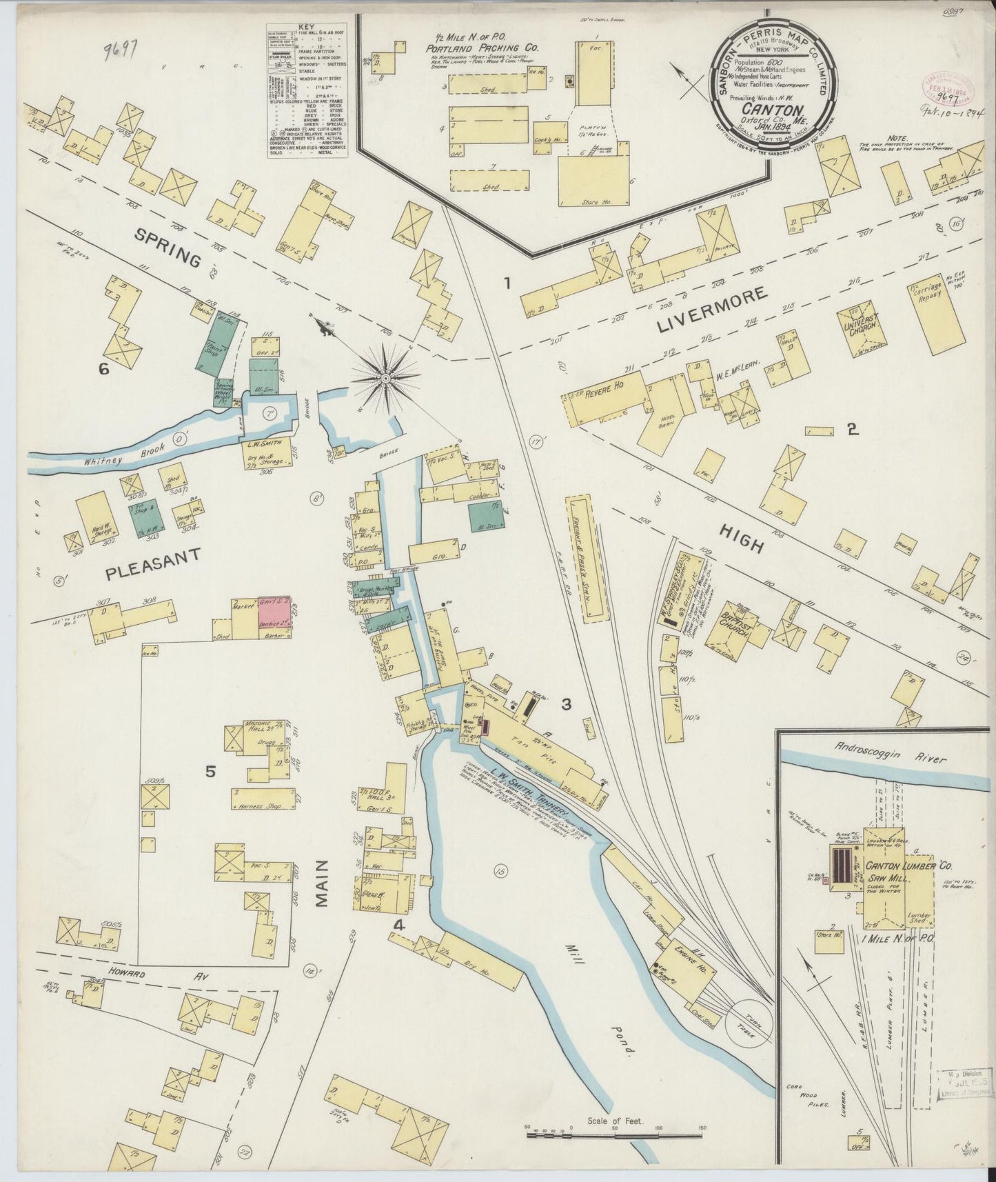 Sanborn Fire Insurance Map from Canton, Oxford County, Maine. (1894) – Historic Sanborn Fire Insurance Map Print