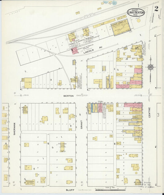 Sanborn Fire Insurance Map from Lake Benton, Lincoln County, Minnesota (1917), Sheet #0002 - Historic Sanborn Fire Insurance Map Print, vintage old map wall art, antique decor, genealogy gift, Minnesota Minnesota map