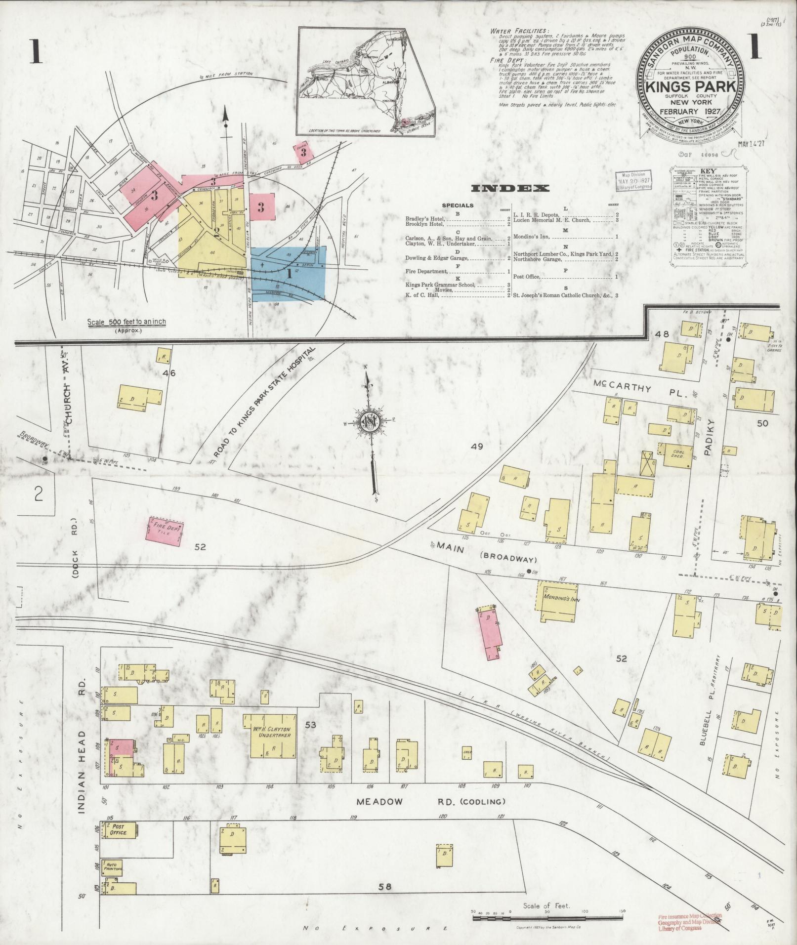 Sanborn Fire Insurance Map from Kings Park, Suffolk County, New York. (1927) – Historic Sanborn Fire Insurance Map Print
