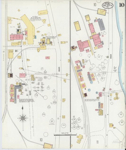 Sanborn Fire Insurance Map from Oil City, Venango County, Pennsylvania (1906), Sheet #0010 - Historic Sanborn Fire Insurance Map Print, vintage old map wall art, antique decor, genealogy gift, Pennsylvania Pennsylvania map