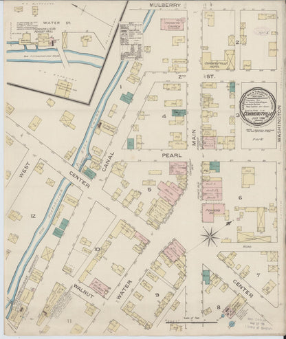 Sanborn Fire Insurance Map from Conneautville, Crawford County, Pennsylvania (1886), Sheet #0001 - Historic Sanborn Fire Insurance Map Print, vintage old map wall art, antique decor, genealogy gift, Pennsylvania Pennsylvania map