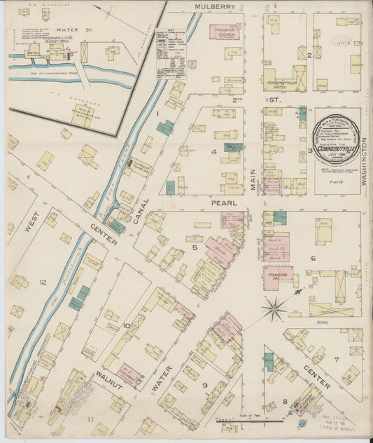 Sanborn Fire Insurance Map from Conneautville, Crawford County, Pennsylvania (1886), Sheet #0001 - Historic Sanborn Fire Insurance Map Print, vintage old map wall art, antique decor, genealogy gift, Pennsylvania Pennsylvania map