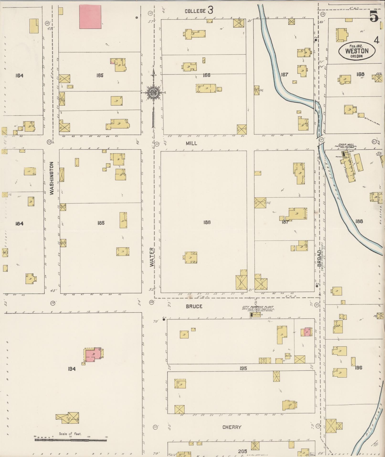 Sanborn Fire Insurance Map from Weston, Umatilla County, Oregon (1912), Sheet #0005 - Complete Map Set gallery image, historic Sanborn map, vintage wall art, Oregon Oregon