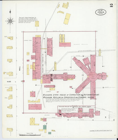 Sanborn Fire Insurance Map from Ionia, Ionia County, Michigan (1907), Sheet #0002 - Complete Map Set gallery image, historic Sanborn map, vintage wall art, Michigan Michigan