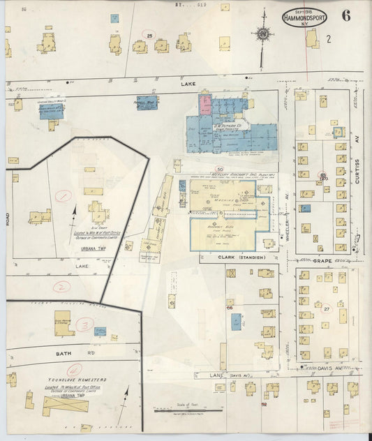 Sanborn Fire Insurance Map from Hammondsport, Steuben County, New York (1942), Sheet #0006 - Historic Sanborn Fire Insurance Map Print, vintage old map wall art, antique decor, genealogy gift, New York New York map