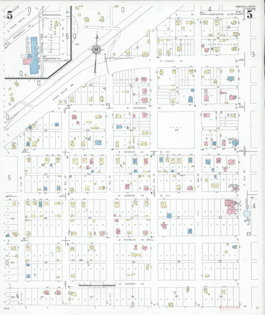 Sanborn Fire Insurance Map from Owensville, Gasconade County, Missouri (1949), Sheet #0005 - Historic Sanborn Fire Insurance Map Print, vintage old map wall art, antique decor, genealogy gift, Missouri Missouri map