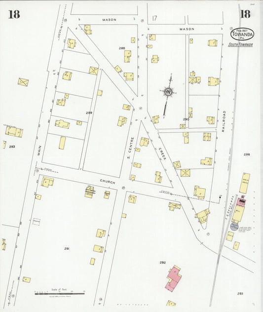 Sanborn Fire Insurance Map from Towanda, Bradford County, Pennsylvania (1927), Sheet #0018 - Historic Sanborn Fire Insurance Map Print, vintage old map wall art, antique decor, genealogy gift, Pennsylvania Pennsylvania map