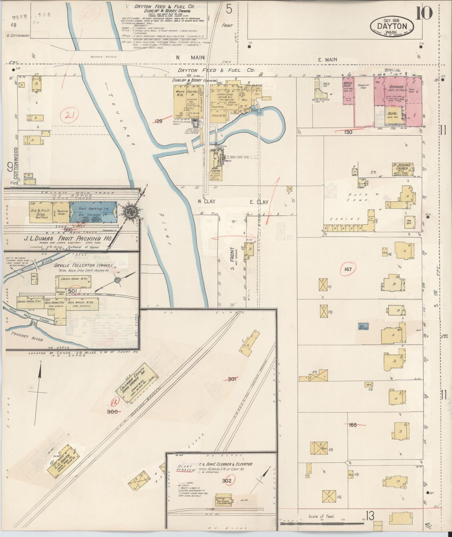 Sanborn Fire Insurance Map from Dayton, Columbia County, Washington (1943), Sheet #0010 - Complete Map Set gallery image, historic Sanborn map, vintage wall art, Washington Washington