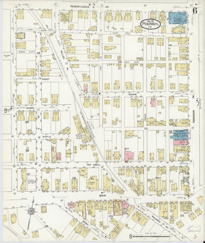 Sanborn Fire Insurance Map from Pen Argyl, Northampton County, Pennsylvania (1912), Sheet #0006 - Complete Map Set gallery image, historic Sanborn map, vintage wall art, Pennsylvania Pennsylvania