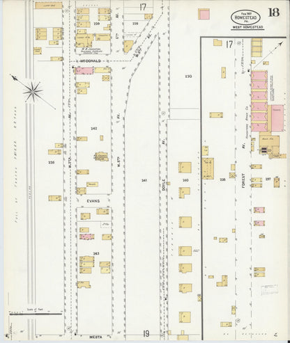 Sanborn Fire Insurance Map from Homestead, Allegheny County, Pennsylvania (1907), Sheet #0018 - Complete Map Set gallery image, historic Sanborn map, vintage wall art, Pennsylvania Pennsylvania