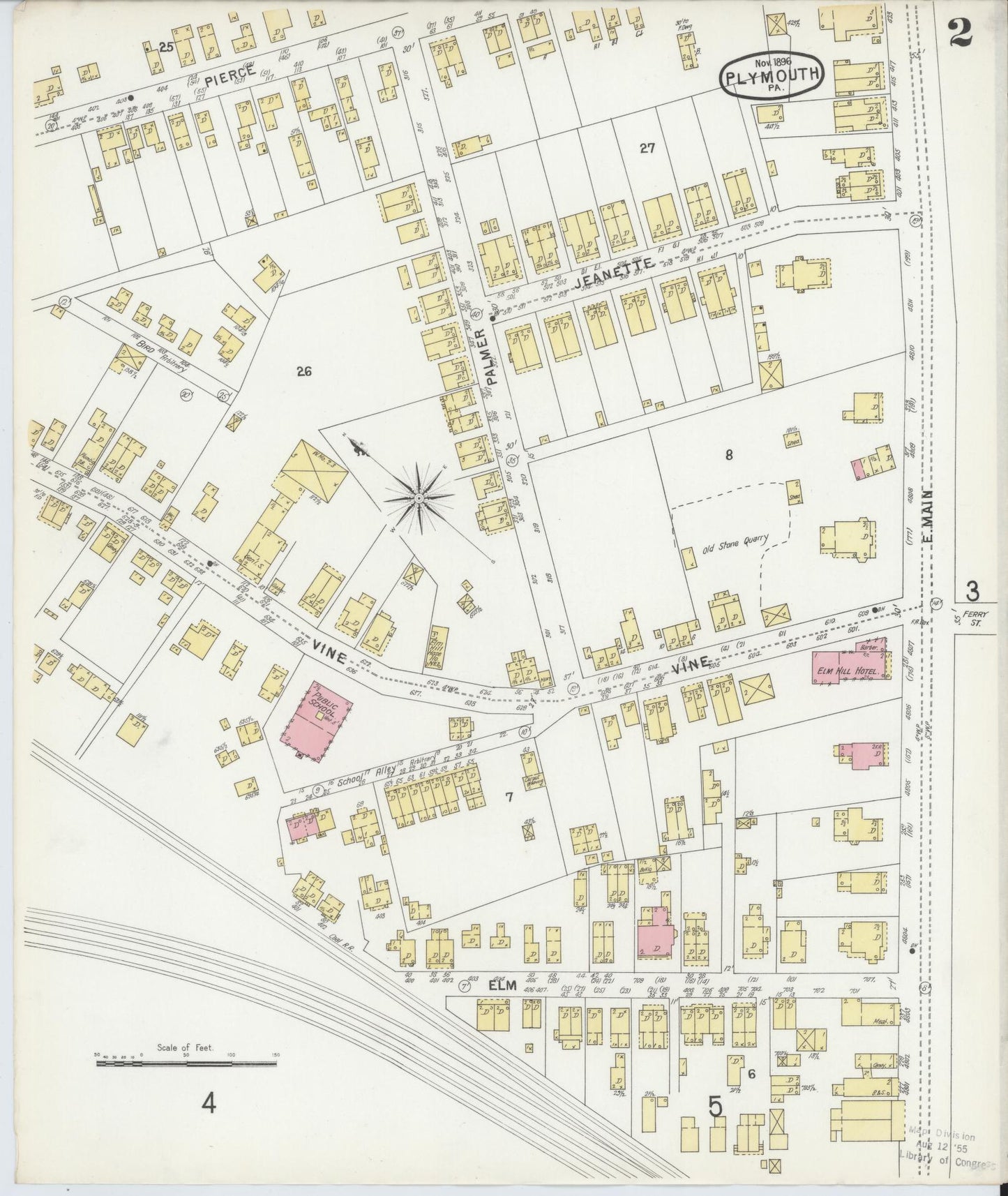 Sanborn Fire Insurance Map from Plymouth, Luzerne County, Pennsylvania (1896), Sheet #0002 - Complete Map Set gallery image, historic Sanborn map, vintage wall art, Pennsylvania Pennsylvania