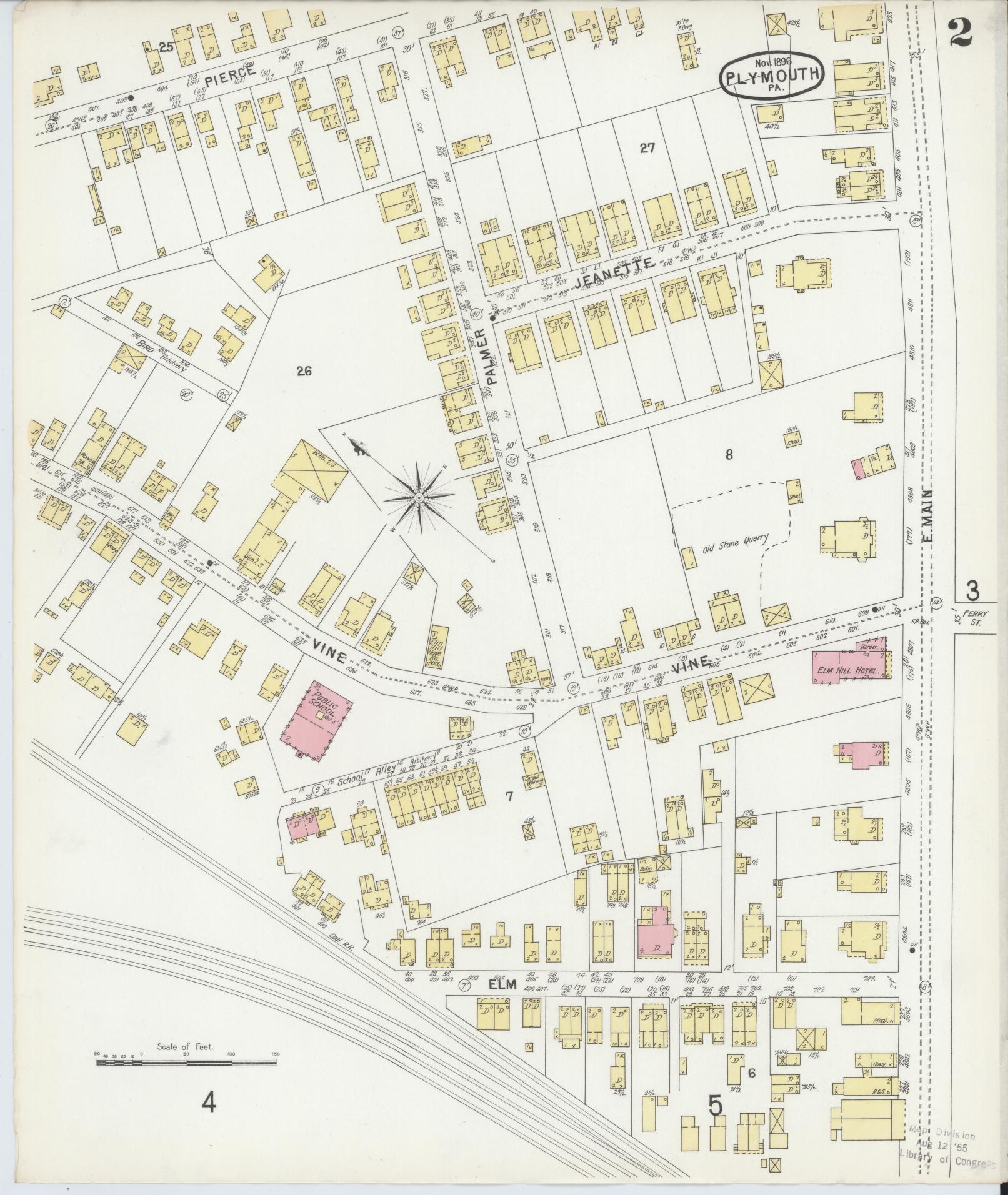 Sanborn Fire Insurance Map from Plymouth, Luzerne County, Pennsylvania (1896), Sheet #0002 - Complete Map Set gallery image, historic Sanborn map, vintage wall art, Pennsylvania Pennsylvania