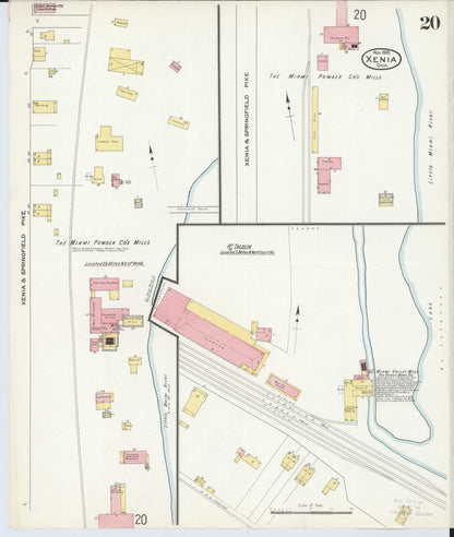 Sanborn Fire Insurance Map from Xenia, Greene County, Ohio (1910), Sheet #0020 - Historic Sanborn Fire Insurance Map Print, vintage old map wall art, antique decor, genealogy gift, Ohio Ohio map