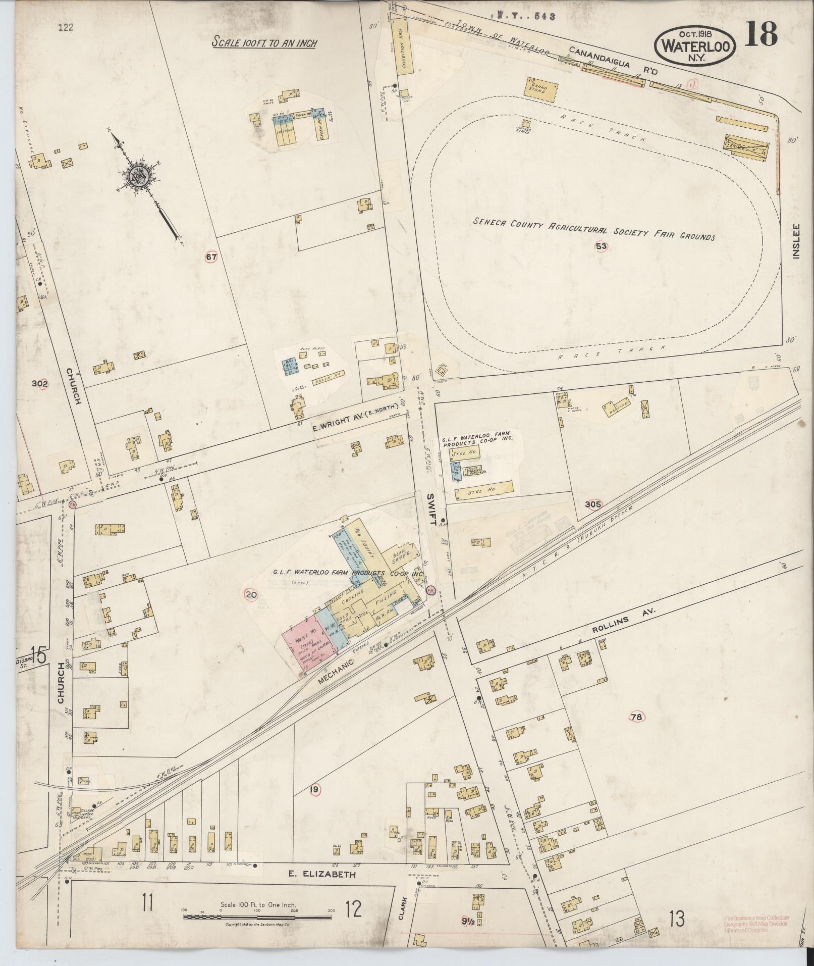 Sanborn Fire Insurance Map from Waterloo, Seneca County, New York (1948), Sheet #0018 - Complete Map Set gallery image, historic Sanborn map, vintage wall art, New York New York
