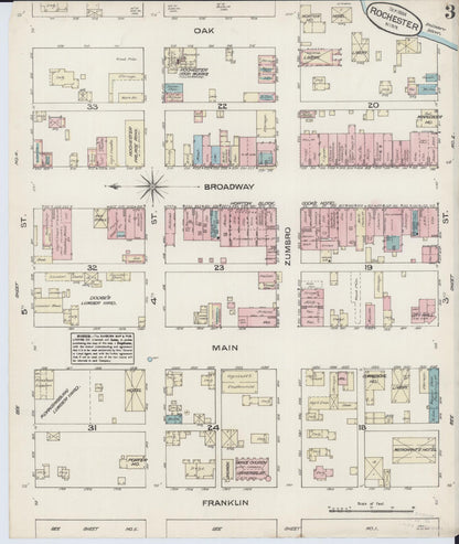 Sanborn Fire Insurance Map from Rochester, Olmsted County, Minnesota (1884), Sheet #0003 - Complete Map Set gallery image, historic Sanborn map, vintage wall art, Minnesota Minnesota