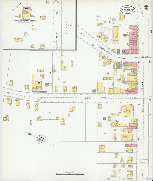 Sanborn Fire Insurance Map from Huntington, Suffolk County, New York (1902), Sheet #0002 - Historic Sanborn Fire Insurance Map Print, vintage old map wall art, antique decor, genealogy gift, New York New York map