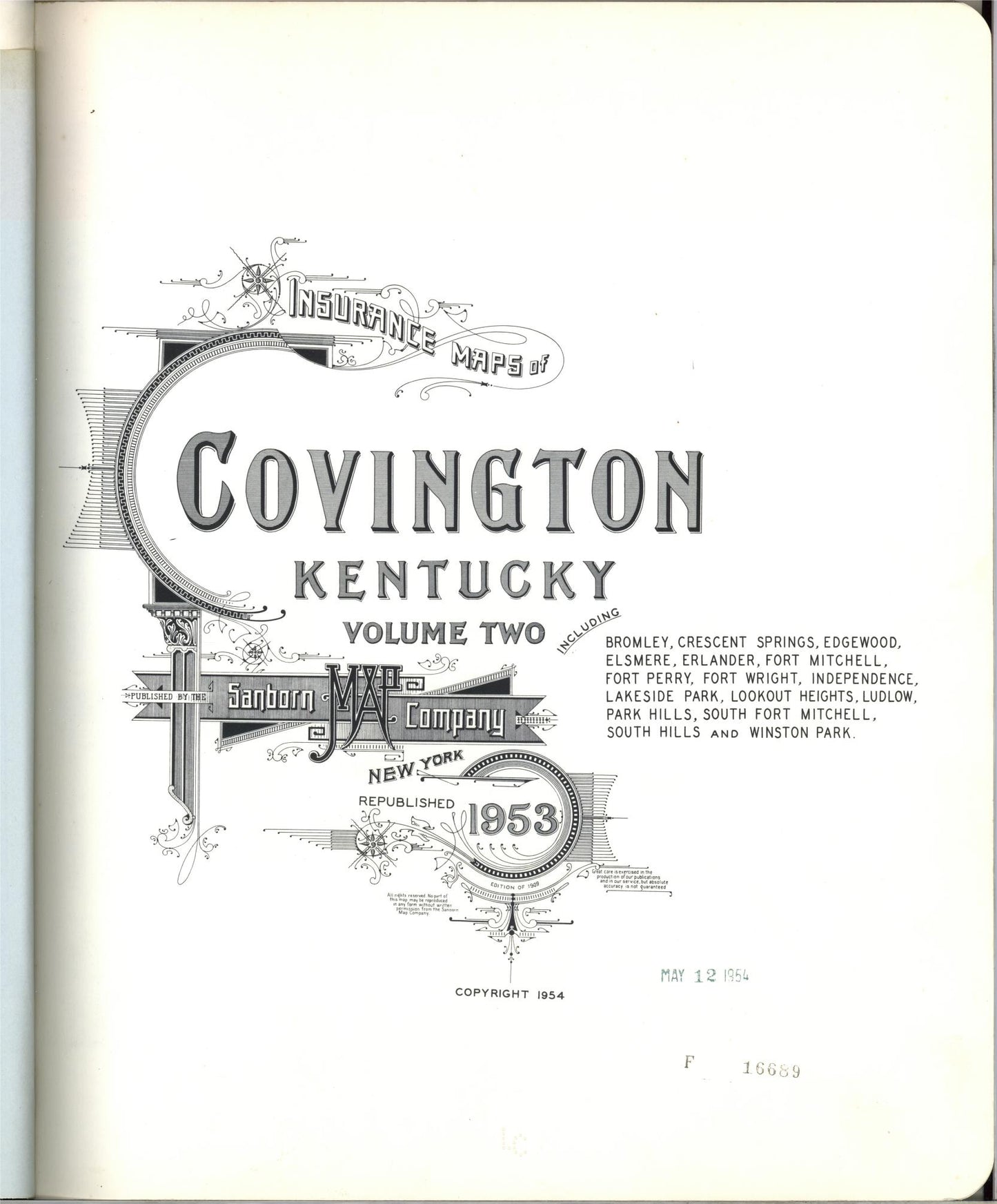 Sanborn Fire Insurance Map from Covington, Kenton County, Kentucky (1954), Sheet #0001 - Complete Map Set gallery image, historic Sanborn map, vintage wall art, Kentucky Kentucky
