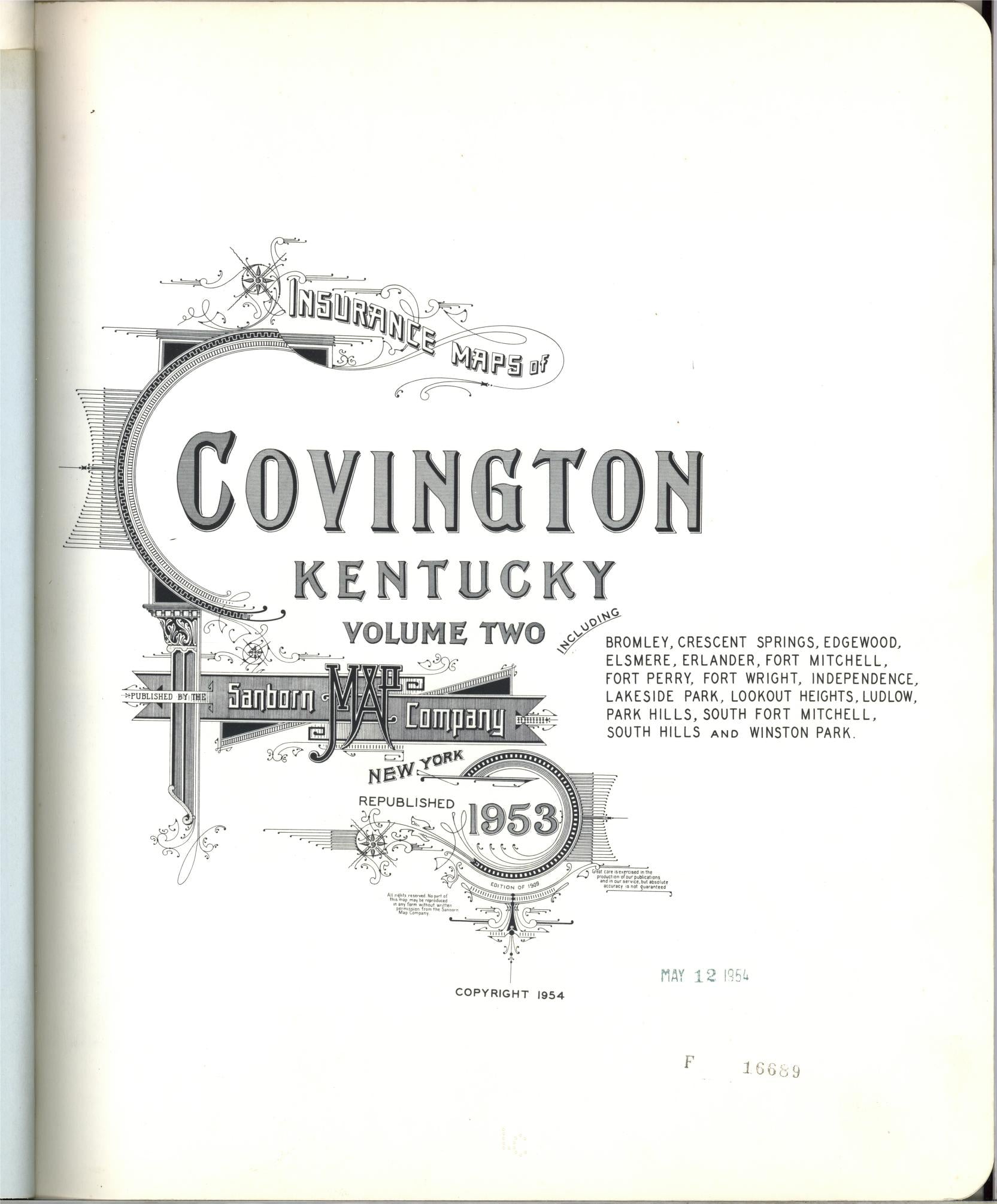 Sanborn Fire Insurance Map from Covington, Kenton County, Kentucky (1954), Sheet #0001 - Complete Map Set gallery image, historic Sanborn map, vintage wall art, Kentucky Kentucky
