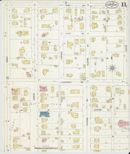 Sanborn Fire Insurance Map from Carthage, Jasper County, Missouri (1902), Sheet #0011 - Complete Map Set gallery image, historic Sanborn map, vintage wall art, Missouri Missouri