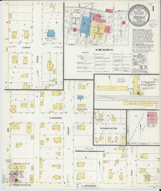 Sanborn Fire Insurance Map from Arcola, Douglas County, Illinois. (1907) – Map View