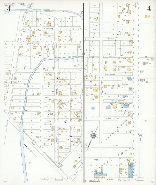 Sanborn Fire Insurance Map from Boerne, Kendall County, Texas (1937), Sheet #0004 - Historic Sanborn Fire Insurance Map Print, vintage old map wall art, antique decor, genealogy gift, Texas Texas map