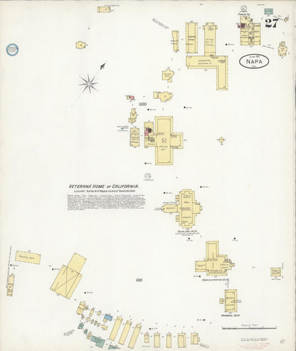 Sanborn Fire Insurance Map from Napa, Napa County, California (1901), Sheet #0027 - Complete Map Set gallery image, historic Sanborn map, vintage wall art, California California