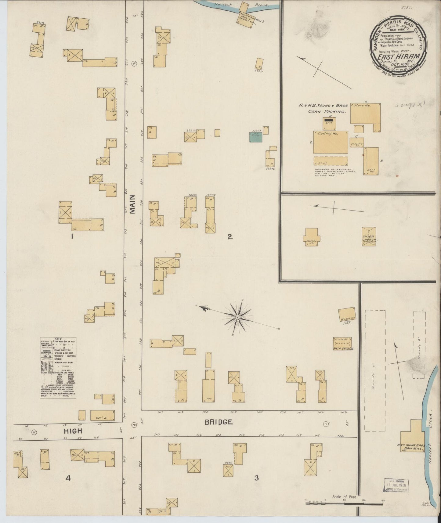 Sanborn Fire Insurance Map from East Hiram, Oxford County, Maine. (1892) – Historic Sanborn Fire Insurance Map Print