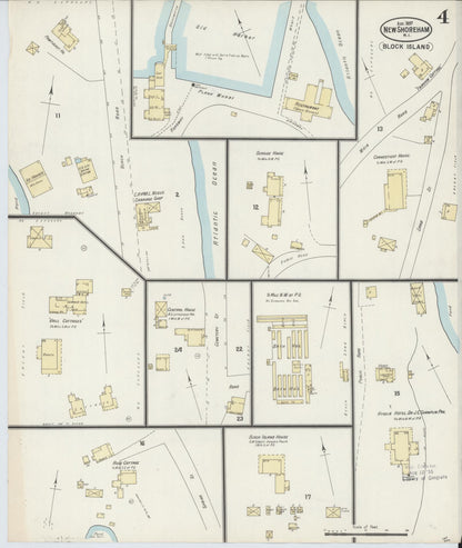 Sanborn Fire Insurance Map from New Shoreham, Newport County, Rhode Island (1897), Sheet #0004 - Complete Map Set gallery image, historic Sanborn map, vintage wall art, Rhode Island Rhode Island