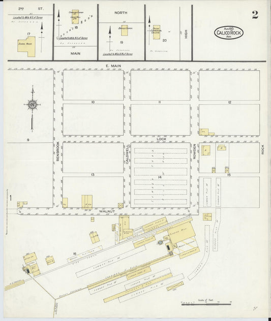 Sanborn Fire Insurance Map from Calico Rock, Izard County, Arkansas (1913), Sheet #0002 - Historic Sanborn Fire Insurance Map Print, vintage old map wall art, antique decor, genealogy gift, Arkansas Arkansas map