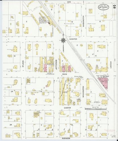 Sanborn Fire Insurance Map from Bethany, Moultrie County, Illinois (1910), Sheet #0002 - Complete Map Set gallery image, historic Sanborn map, vintage wall art, Illinois Illinois