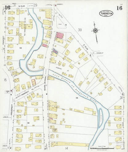 Sanborn Fire Insurance Map from Torrington, Litchfield County, Connecticut (1924), Sheet #0016 - Complete Map Set gallery image, historic Sanborn map, vintage wall art, Connecticut Connecticut
