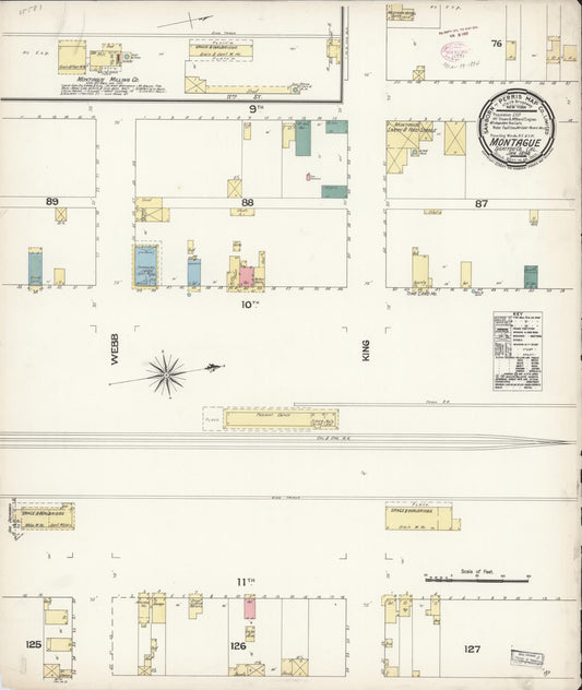 Sanborn Fire Insurance Map from Montague, Siskiyou County, California (1894), Sheet #0001 - Historic Sanborn Fire Insurance Map Print, vintage old map wall art, antique decor, genealogy gift, California California map