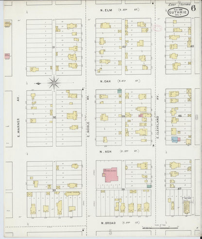 Sanborn Fire Insurance Map from Guthrie, Logan County, Oklahoma (1894), Sheet #0006 - Complete Map Set gallery image, historic Sanborn map, vintage wall art, Oklahoma Oklahoma