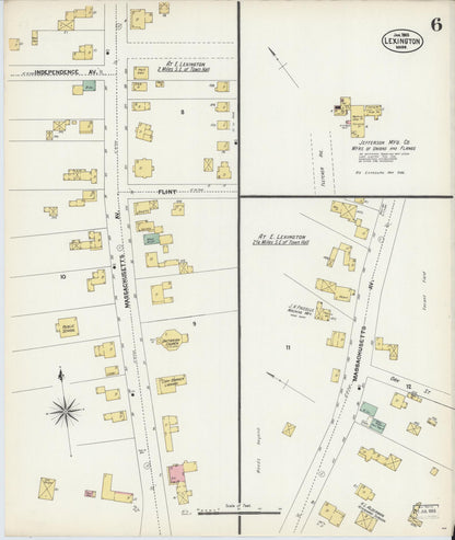 Sanborn Fire Insurance Map from Lexington, Middlesex County, Massachusetts (1903), Sheet #0006 - Complete Map Set gallery image, historic Sanborn map, vintage wall art, Massachusetts Massachusetts