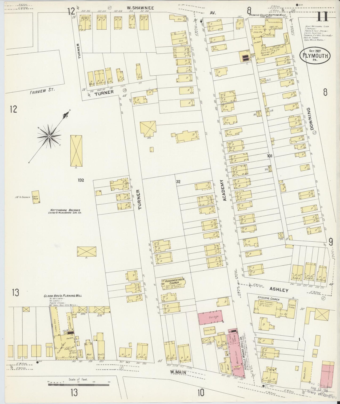 Sanborn Fire Insurance Map from Plymouth, Luzerne County, Pennsylvania (1907), Sheet #0011 - Complete Map Set gallery image, historic Sanborn map, vintage wall art, Pennsylvania Pennsylvania