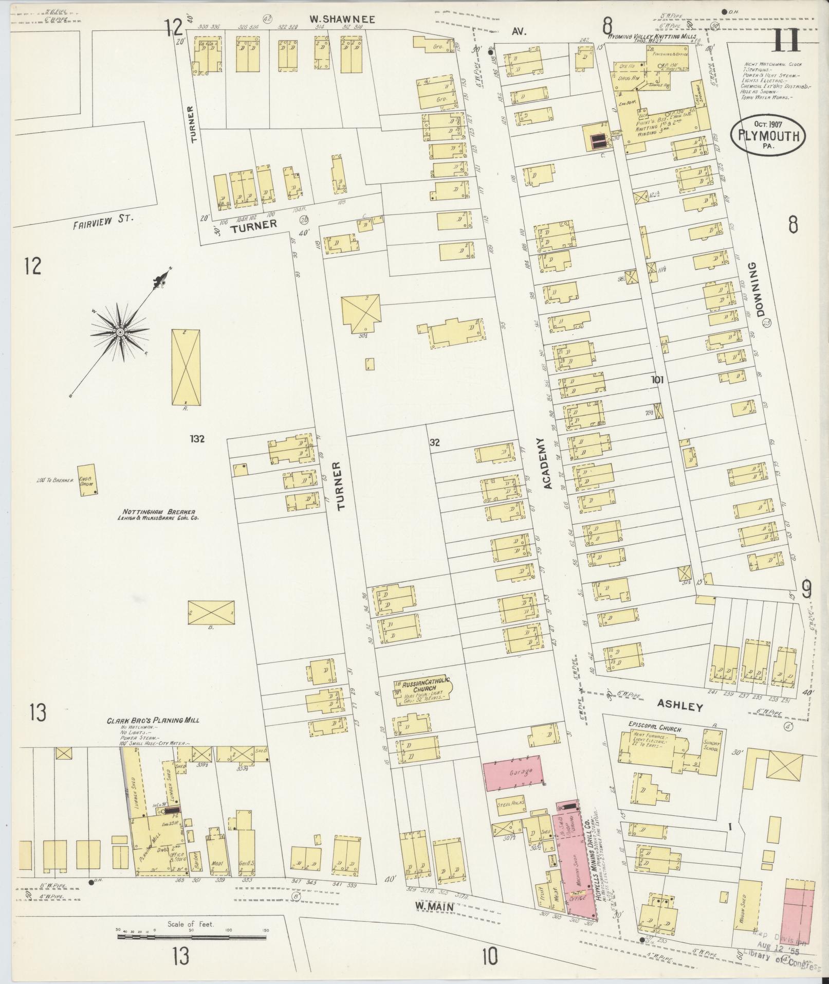 Sanborn Fire Insurance Map from Plymouth, Luzerne County, Pennsylvania (1907), Sheet #0011 - Complete Map Set gallery image, historic Sanborn map, vintage wall art, Pennsylvania Pennsylvania