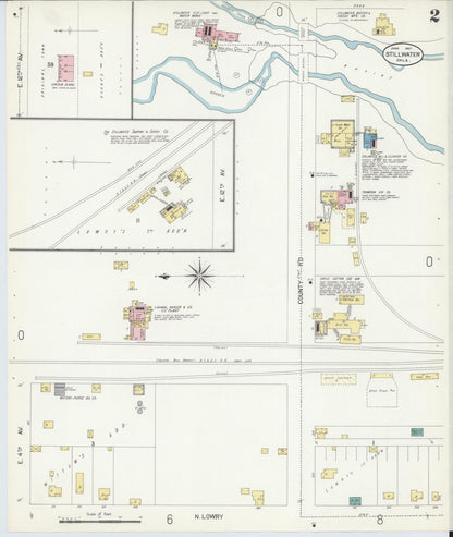 Sanborn Fire Insurance Map from Stillwater, Payne County, Oklahoma (1907), Sheet #0002 - Complete Map Set gallery image, historic Sanborn map, vintage wall art, Oklahoma Oklahoma