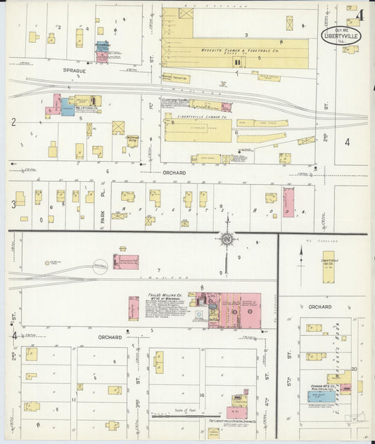 Sanborn Fire Insurance Map from Libertyville, Lake County, Illinois (1912), Sheet #0004 - Historic Sanborn Fire Insurance Map Print, vintage old map wall art, antique decor, genealogy gift, Illinois Illinois map