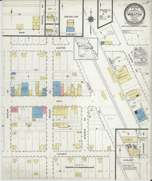 Sanborn Fire Insurance Map from Wheaton, Barry County, Missouri (1923), Sheet #0001 - Historic Sanborn Fire Insurance Map Print, vintage old map wall art, antique decor, genealogy gift, Missouri Missouri map