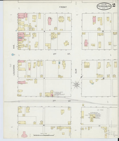 Sanborn Fire Insurance Map from Perrysburg, Wood County, Ohio (1893), Sheet #0002 - Historic Sanborn Fire Insurance Map Print, vintage old map wall art, antique decor, genealogy gift, Ohio Ohio map